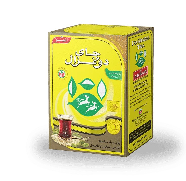 دوغزال چای سیاه شکسته خارجی باطعم هل 100گرمی